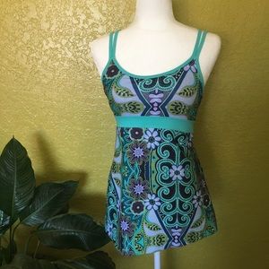 Prana Floral Crisscross Strappy Top